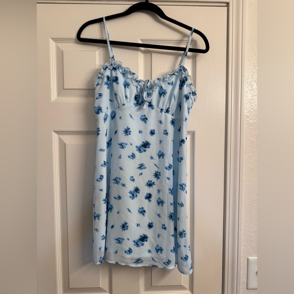 Wild Fable Blue Foral Spaghetti Strap Babydoll Dress
